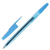 Ручка шариковая масляная STAFF "Basic BP-962", СИНЯЯ, корпус тонированный синий, узел 1 мм, линия пи
