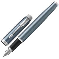 Ручка перьевая PARKER "IM Core Light Blue Grey CT", корпус серо-голубой лак, хромированные детали, с